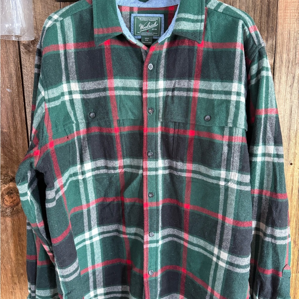 Woolrich Red and Green Plaid Shirt